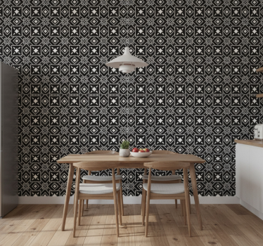 Svart og hvit stil tapet kjøkken - Tenstickers