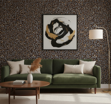 Tapet dyr grå bakgrunn med leopardflekker - Tenstickers