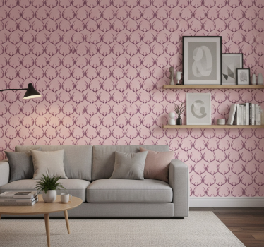 Tapet dyr rosa hjortetakker - Tenstickers