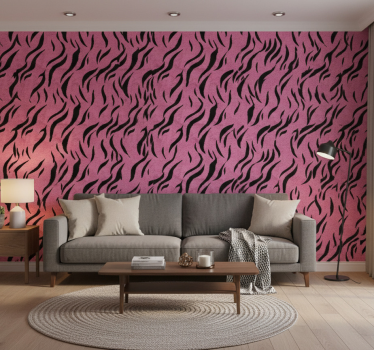 Tapet dyr rosa tigreskinn - Tenstickers