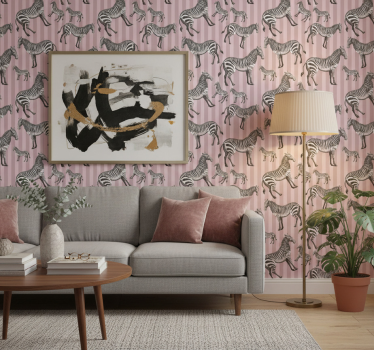 Tapet dyr vintage zebra illustrasjonsmønster - Tenstickers