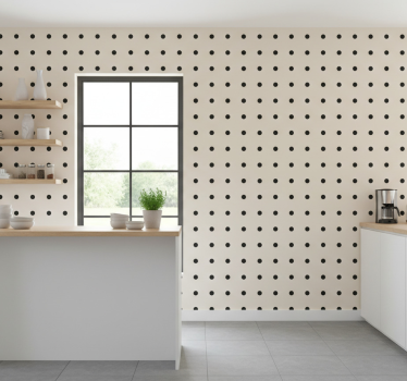 Tapet kjøkken beige prikkemønster - Tenstickers