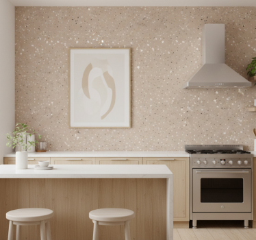 Tapet kjøkken beige terrazzo tekstur - Tenstickers