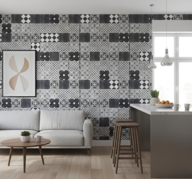 Tapet kjøkken cement ardesia - Tenstickers