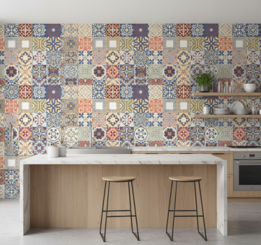 Tapet kjøkken multicolor hydraulisk - Tenstickers
