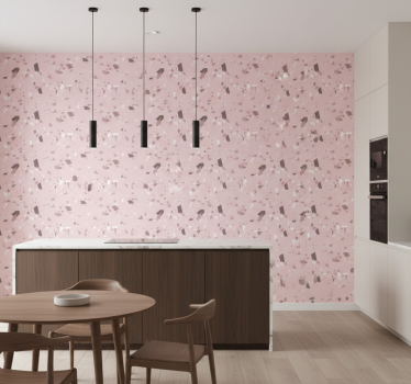 Tapet kjøkken rosa teksturert gulv - Tenstickers
