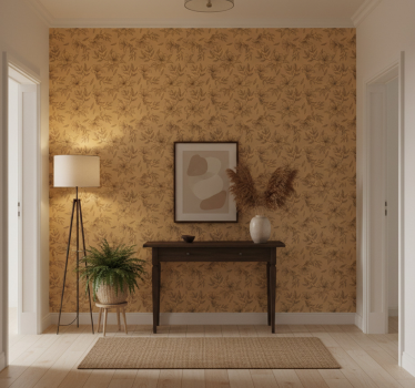 Tapet korridor beige stiliserte mønstre - Tenstickers