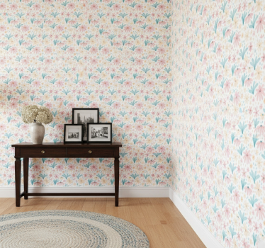 Tapet korridor blomsterdaisymønster - Tenstickers