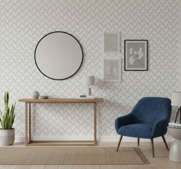 Tapet korridor geometrisk hvitt rutemønster - Tenstickers