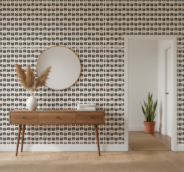 Tapet korridor geometrisk repetisjon beige - Tenstickers