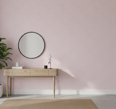 Tapet korridor minimalistisk rosa rutemønster - Tenstickers