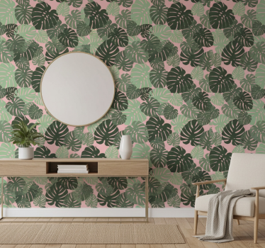 Tapet korridor tropisk monstera mønster - Tenstickers