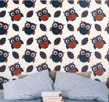 Ugle mønster design tapet dyr - Tenstickers