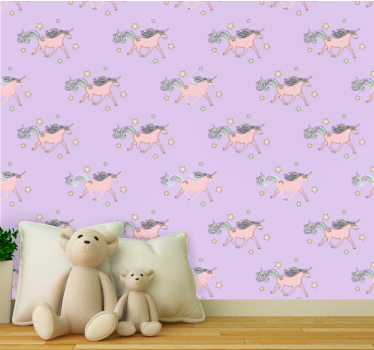 Unicorn fantasy vibber tapet dyr - Tenstickers