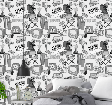Vintage hollywood bkack og hvite bilder retro tapet - Tenstickers